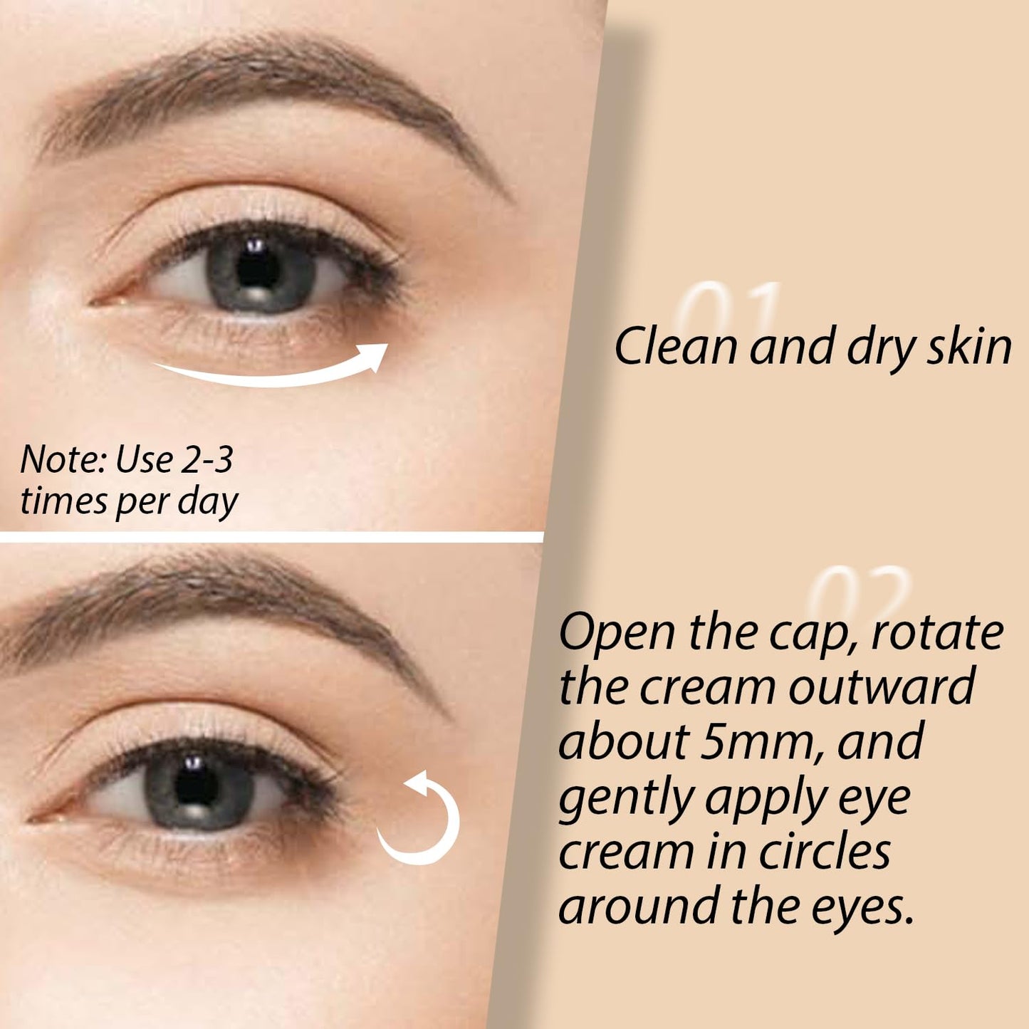 Snail Peptide Eye Cream Stick, Hydrating Under Eye Balm, Dark Circle and Puffiness Treatment, Collagen Moisturizer for Eye Bags, Easy Application, Travel Size, 3g