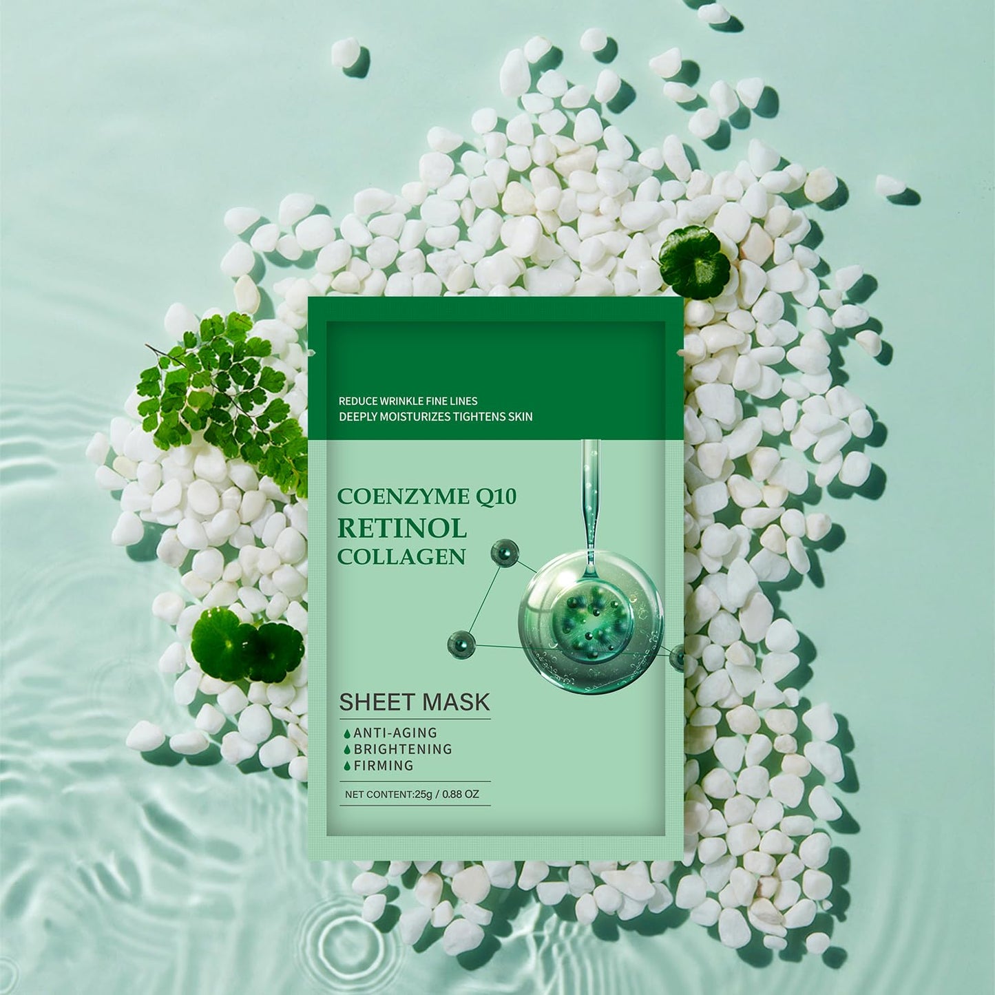 IREV Pack of 10 Collagen Mask Face Masks Skincare, Coenzyme Q10 Retinol Collagen Facial Masks Skincare, Hydrating Face Beauty Care Masks for Deep Repairing and Moisturizing Anti Wrinkles