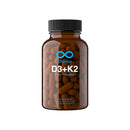 Charava Vitamin D3 + K2 Capsules (Vegan) - Vitamin D3 4000IU & 100μg Vitamin K2 (MK 7) - 60 Vegetarian Capsules - High Strength D3 and K2 Vitamin Tablets for Bones, Muscle Function & Immune System