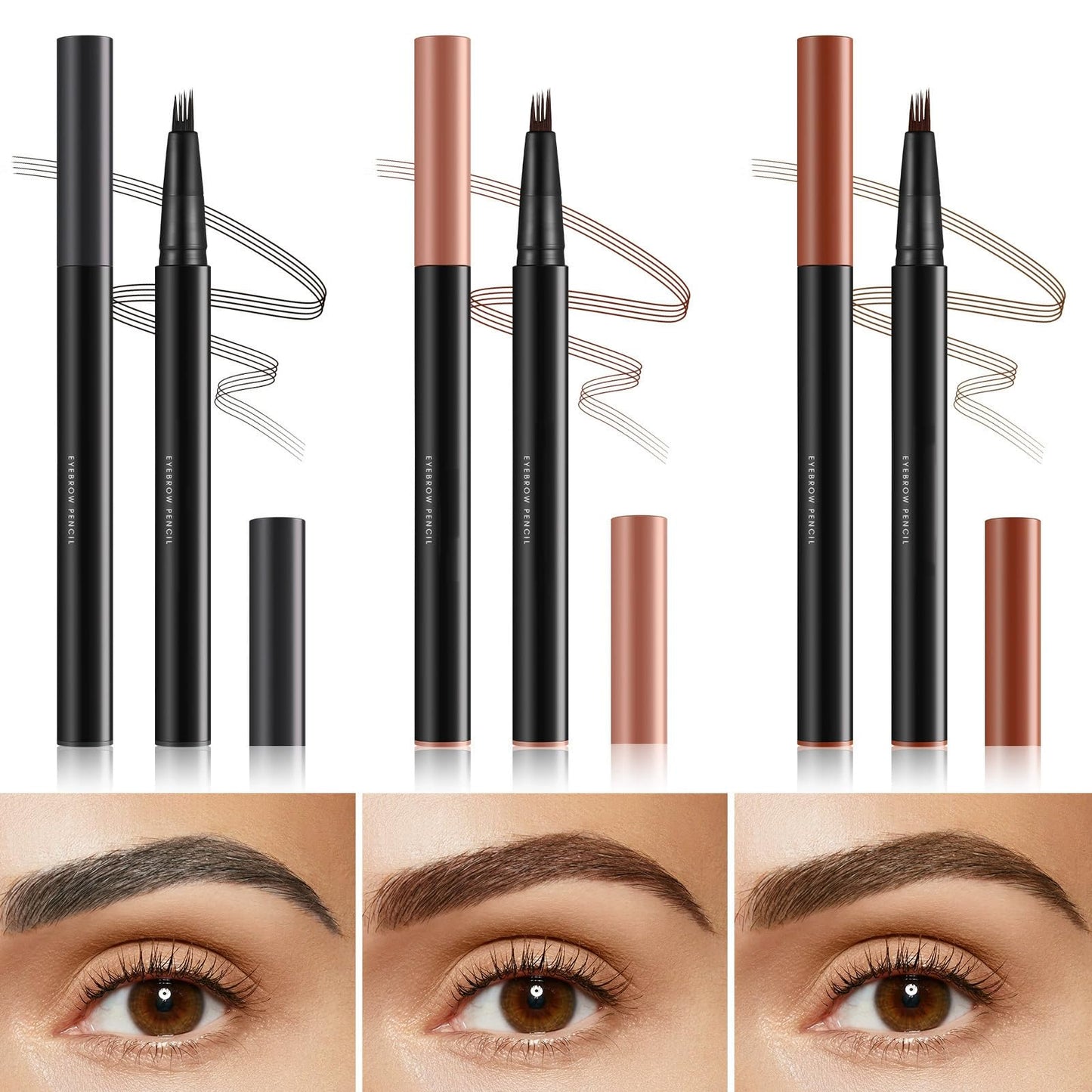 AurolaGlow 4D Forked Eyebrow Pen - Waterproof, Smudgeproof Liquid Brow Pencil - Natural-Looking Makeup, Long-Lasting, Easy Application for Defined Brows