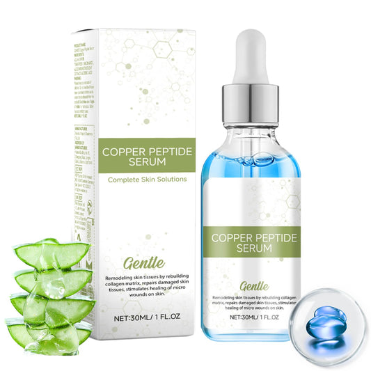 IZBEAUVO-Blue Copper Peptide Serum Face, Peptides Serum for Face with Niacinamide, Copper Peptides Anti Aging Serum, Face Serum for Women, Copper Peptides Brightening Serum, Repairs Premature Skin