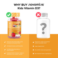 Kids Vitamin D - 3 Month Supply - Kids Vitamins – Vitamin D Gummies – 90 Chewable Kids Vitamin D - Vegetarian - Gluten Free – Childrens Vitamin D – Kids Vitamin D by Novomins