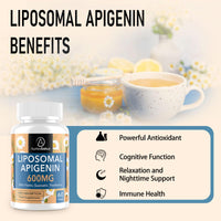 AureaSalus Liposomal Apigenin 600mg, Extra Strength Apigenin Supplement with Fisetin, Quercetin and Theaflavins for Sleep, Relaxation & Mood, Powerful Flavonoid & Antioxidants (60 Count (Pack of 4))