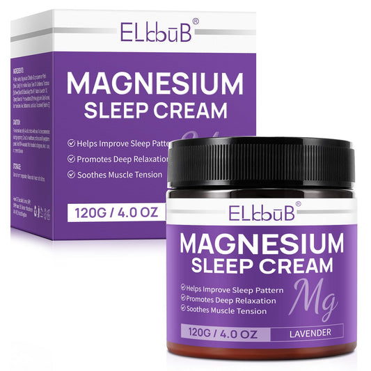 Magnesium Sleep Cream 120g - Natural Magnesium Lotion with Almond Oil, Lavender & Vitamin E for Deep Relaxation, Quick Absorption & Skin Nourishment Suitable for All Skin Types - Lavender