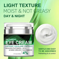 Caffeine Eye Cream for Puffiness and Bags Under Eyes Daily Anti-Wrinkle Cream Collagen Eye Cream Day and Night Peptide Eye Cream Reduce Fine Lines Around the Eyes Smoothing Skin Care 1.7 FL OZ
