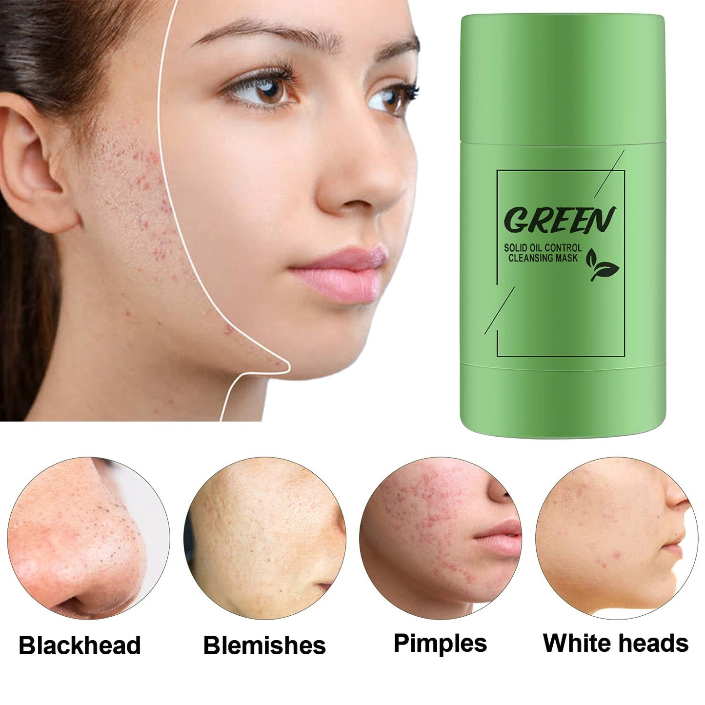 SUNDEER Green Tea Purifying Clay Mask,Face Moisturizes Deep Cleansing Oil Control,Blackhead Remover,Deep Clean Pore,Improves Skin Care for All Skin Types Men Women (Green Tea)