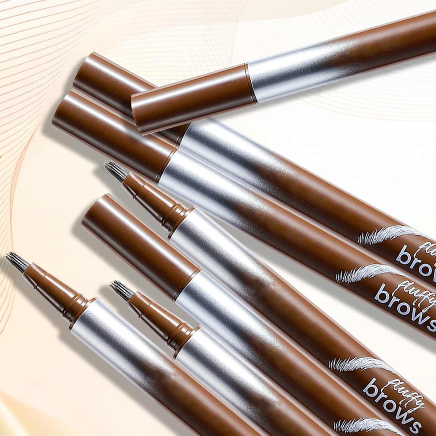 Generic Eyebrow Pen with Precise Fork Tip, Waterproof, Sweat-Resistant, Natural Hair-Like Strokes for Full, Defined Brows(Gentle Brown)