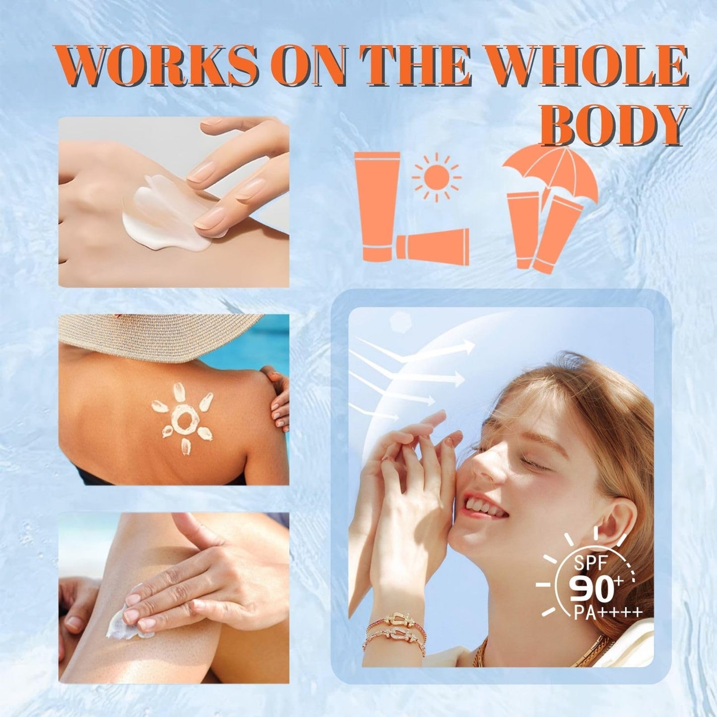 Cureluxe All Day Sun Protection SPF 90 for Face & Body – Non Greasy Formula, Waterproof & Sweat-Resistant, Once Daily Application, Facial Moisturiser, Travel-Friendly Size, SPF 90 Defence for Sensitive Skin