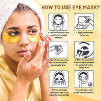 POSTA 24K Gold Eye Mask, 20 Pairs 40PCS Eye Treatment Mask With Collagen, Under Eye Mask Treatment for Puffy Eyes, Dark Circles Corrector, Used for Eye Bags, Anti Aging Patches for Women and Men