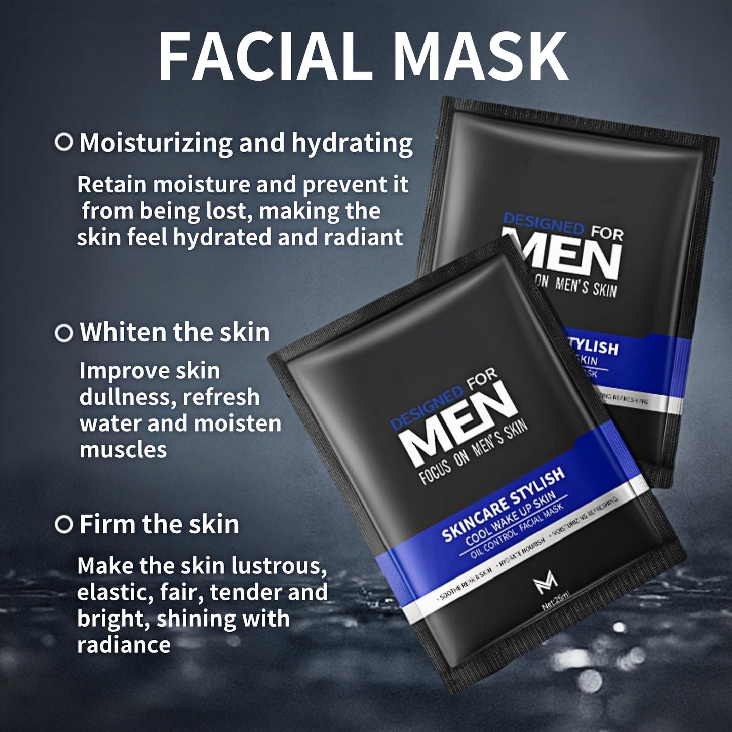 Fankayi 6PCS Mens Face Mask Set,Face Masks for Men,Skincare Gift Set for Men,Mens Facial Care Kit,Anti Aging Face Mask,Sheet Face Masks Multipack,Friendly to All Skin,Refreshing & Oil Control,Hydrating Sheet