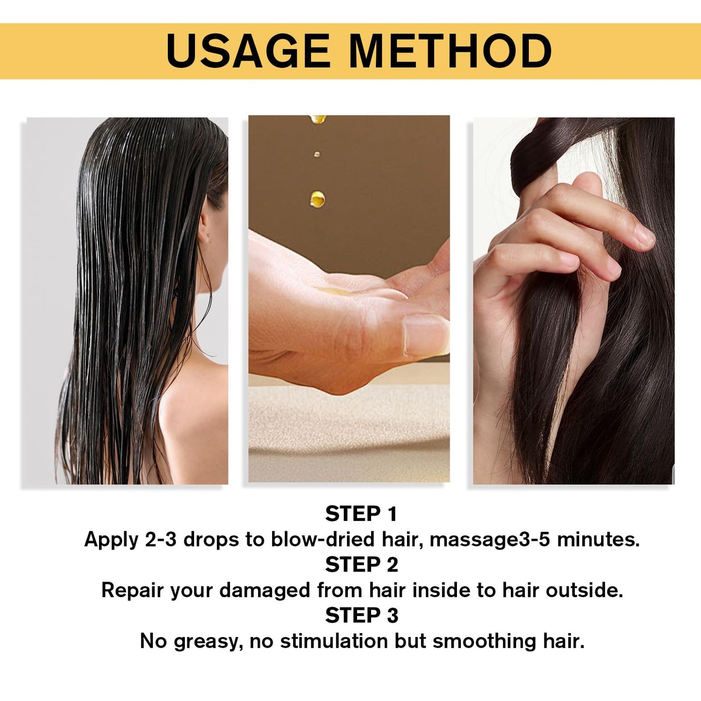 Fashion Base Hair Oil Moroccan Argan Oil for Hair & Skin - Collagens Hair Care Oil, Maca Hair Oil - Maca Essence Care Collagens For Dry Damaged Hair - Soften Smooth Hair Essence - 50ml