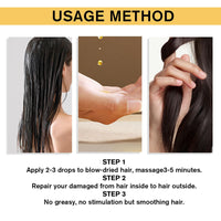 Fashion Base Hair Oil Moroccan Argan Oil for Hair & Skin - Collagens Hair Care Oil, Maca Hair Oil - Maca Essence Care Collagens For Dry Damaged Hair - Soften Smooth Hair Essence - 50ml