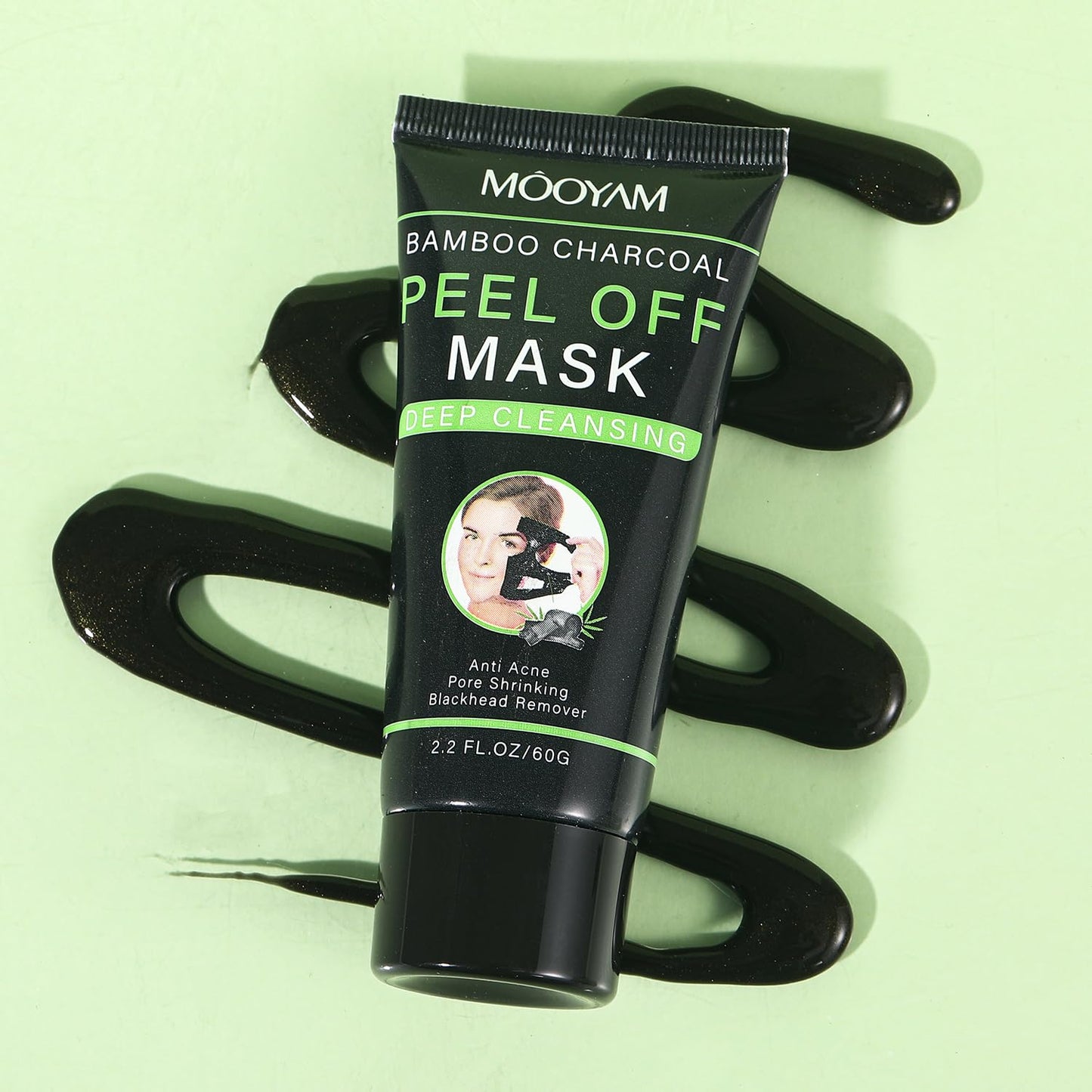 IREV Bamboo Charcoal Peel Off Mask, Blackhead Remover Peel Off Mask Charcoal Face Masks for Deep Cleansing, Blackhead Peel Off Mask for Smooth & Clear Skin Black Peel Off Face Mask Charcoal Face Mask