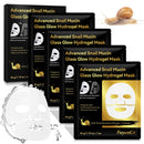 Buyourtaste Advanced Snail Mucin Glass Glow Hydrogel Face Masks, 4Pcs Collagen Face Mask, Snail Mucin Serum Mask, Snail Mucin Face Mask, Hydrating, Soothing & Firming, Brighten Skin, Reduce Fine Lines