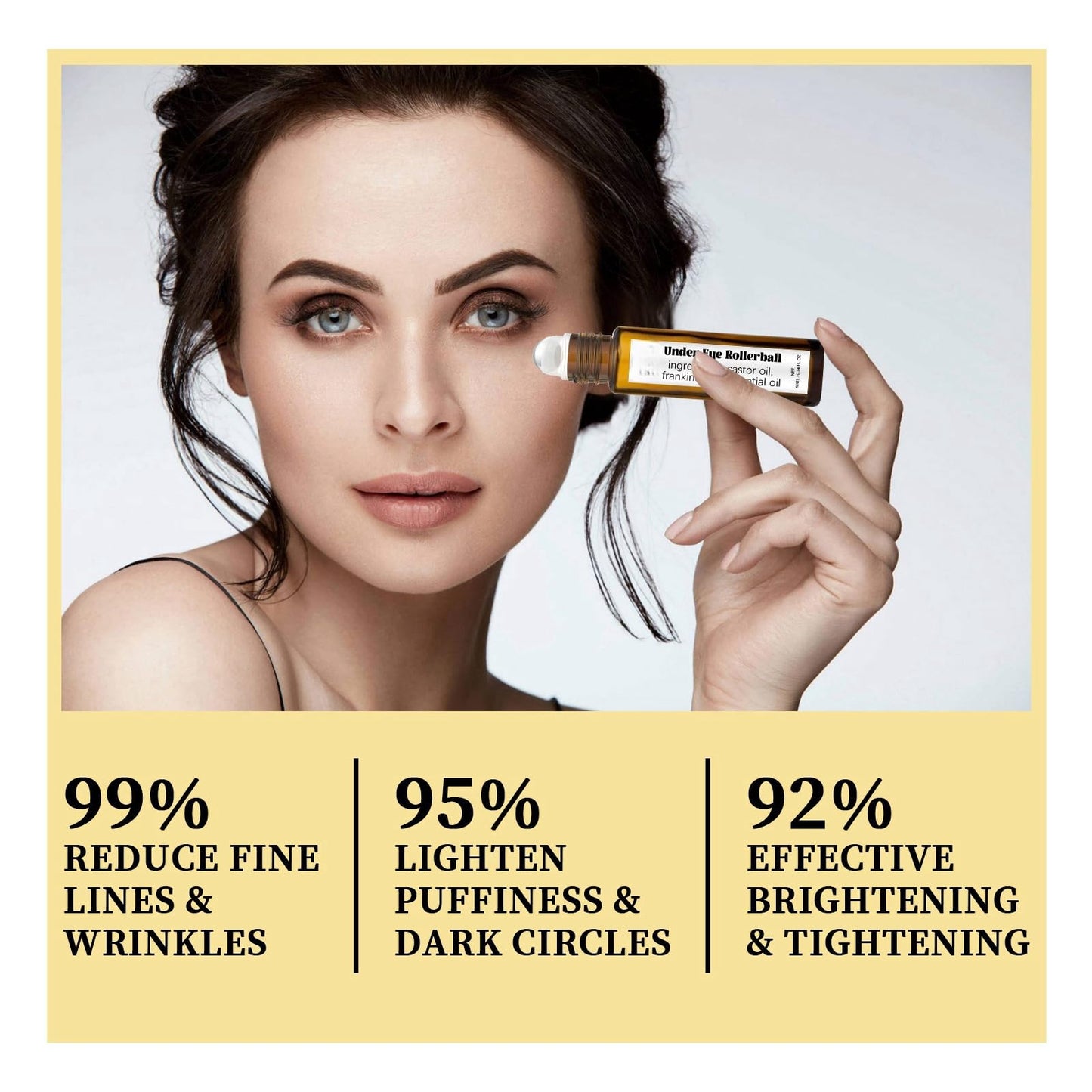 Rollerball Castor Oil,Castor Oil and Frankincense Eye Roller,Castor Oil Eye Roller Serum,Eye Cream for Dark Circles and Puffy Eyes,Eye Cream Anti Aging Skincare,Eye Bags Remover,Firming Eye Cream