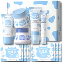 Trendyfave Milk Skincare Set, Milk Skin Care Sets & Kits for Teenage Girls with Cleanser, Day Cream, Night Cream, Eye Cream, Sunscreen, Eye Mask , Lip Mask Facial Kits for Women