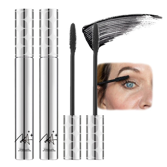 HERBINSOLS 2 Pack Mascara for Older Women - Black Waterproof Mascara Tubing Telescopic for Seniors with Thinning Lashes - Natural Waterproof Volumizing Black mascara for Sensitive Eyes