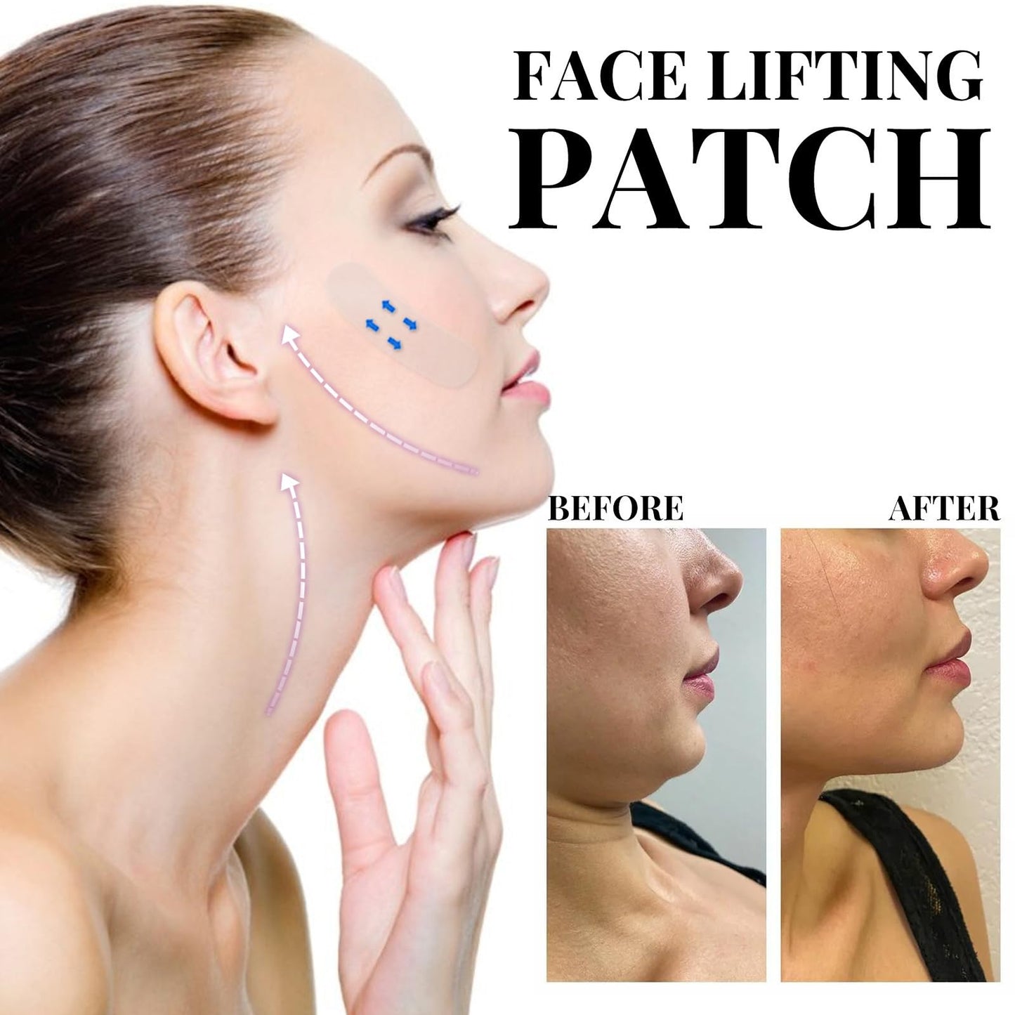 Wormeer 120 Pcs V Edge Patches Face Lift - Facelift Tape for Face Invisible, Waterproof & Instant Smoothing, Anti-Wrinkle Facial Area Lift Tape for Women