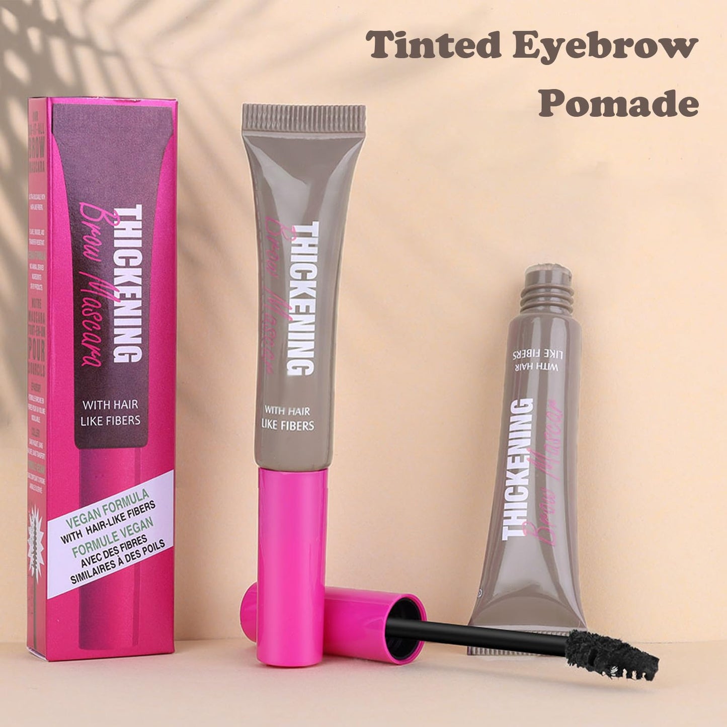 GEEWHILE Tinted Brow Glue, Brow Tint, Instant Eyebrow Styler Tinted Brow Gel, Waterproof Tinted Eyebrow Gel with Brush, Long Lasting Brow Gel Tint for Fuller Looking Eyebrows(Taupe)