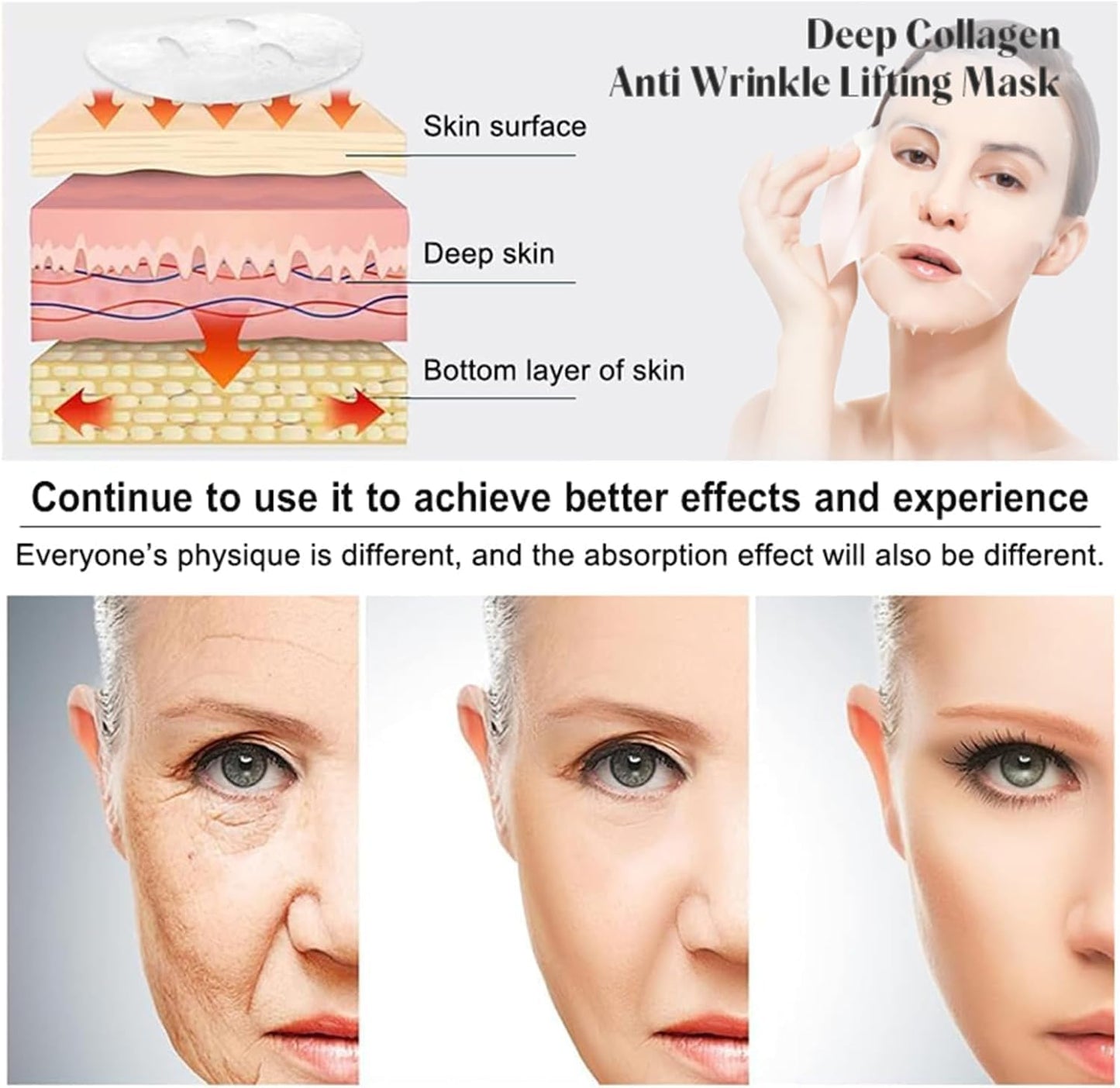 Biodance Bio Collagen Face Mask, Collagen Face Mask 6Pcs Bio dance Collagen Mask Overnight Collagen Mask Face Masks Hydrating Face Mask Elasticity Improvem Tighten Skin (6pcs)