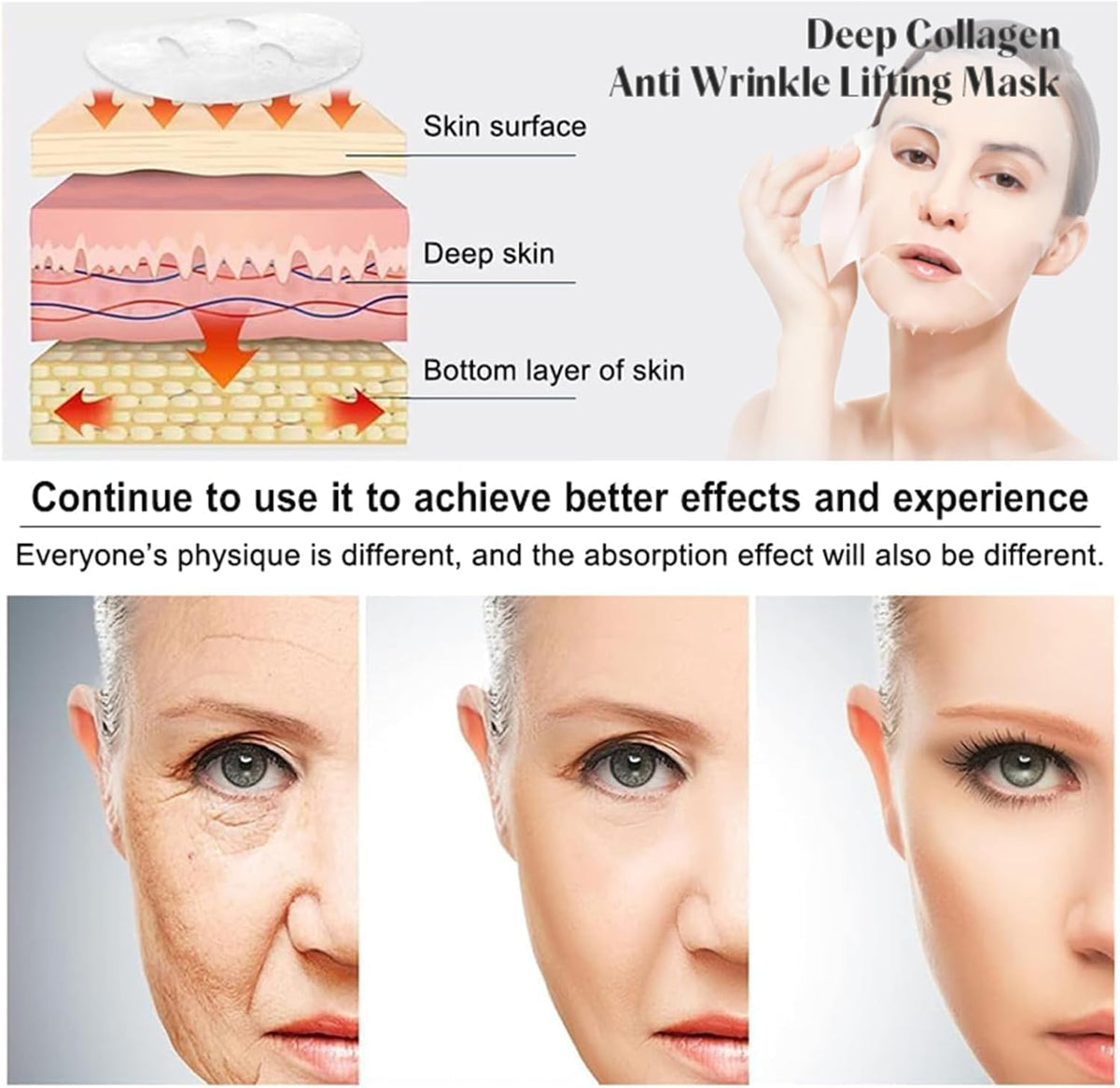 ChicNana Biodance Bio Collagen Face Mask, Collagen Face Mask 6Pcs Bio dance Collagen Mask Overnight Collagen Mask Face Masks Hydrating Face Mask Elasticity Improvem Tighten Skin (6pcs)