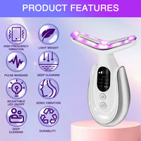 DOOCECIY 7 Modes Facial Massager Face Lifting Device, Lymphatic Drainage Massager Face Skin Tightening Machine
