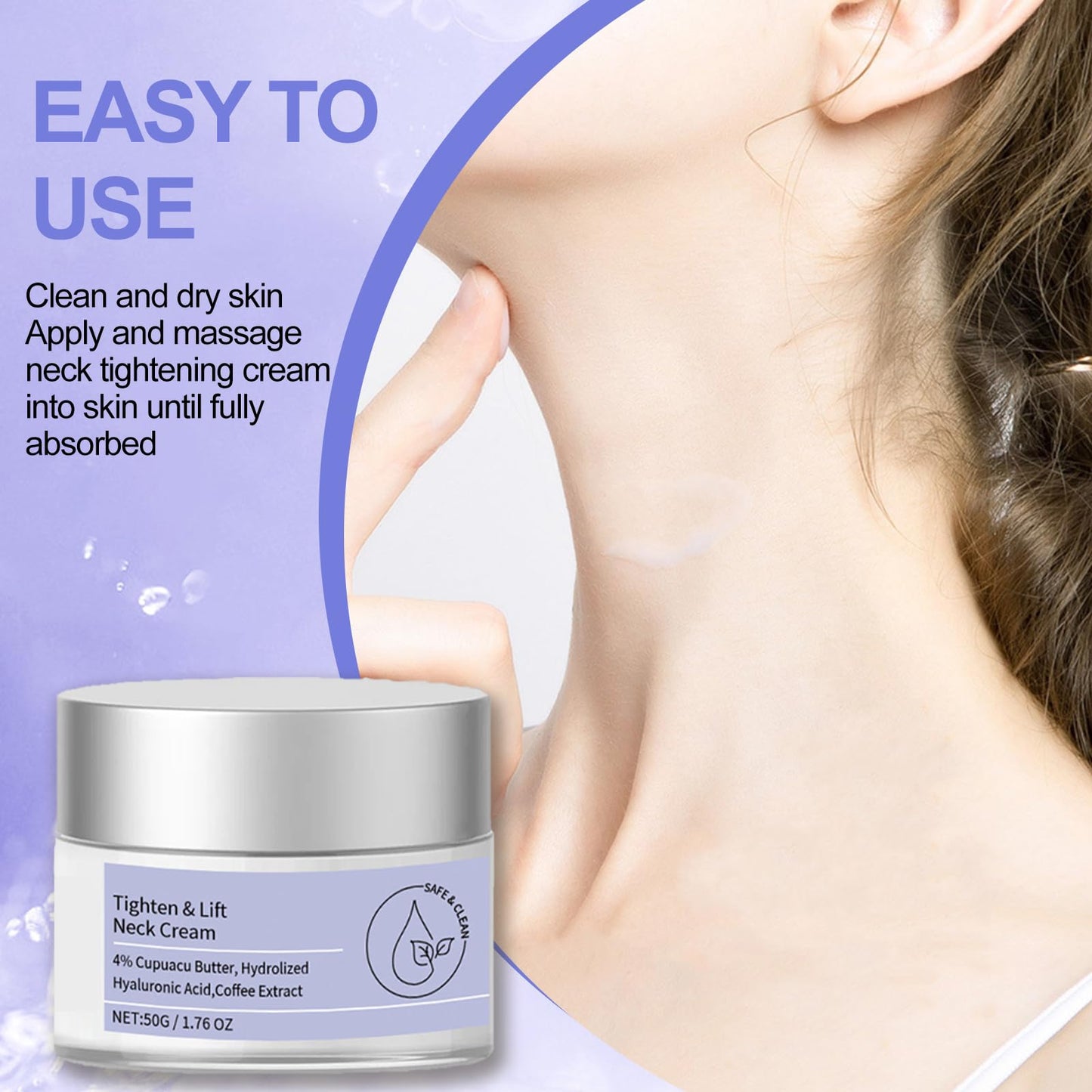 Benaewa 50ml Tighten and Lift Neck Cream, Tightening Sagging Skin Care, Pure Neck Firming Cream for All Skin Type