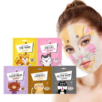Sheet Mask - Face Mask Set for Teenage Girls - Fun Animal Printed Sheet Face Masks - With Tiger and Cat Easy Use Face Mask Gift Set - Hydrating, Brighten, Soothe - Face Masks for All Skin Types (10)