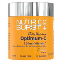 Nutriburst Optimum C - Liposomal Vitamin C (250mg) - Energy & Immune System Support - Orange Flavour - 60 Gummies 1 Month Supply - Suitable for Vegans