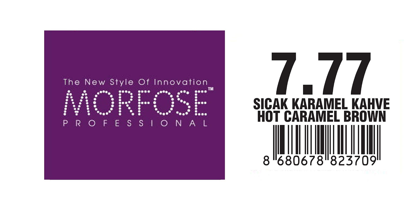 Morfose 10 Professional Hair Colour Cream 100 ml, No. 7.77 Hot Caramel Brown