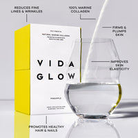 Vida Glow - Natural Hydrolysed Marine Collagen Sachets | Promotes Glowing Skin + Smooths Fine Lines (Pineapple, 30 Sachets)
