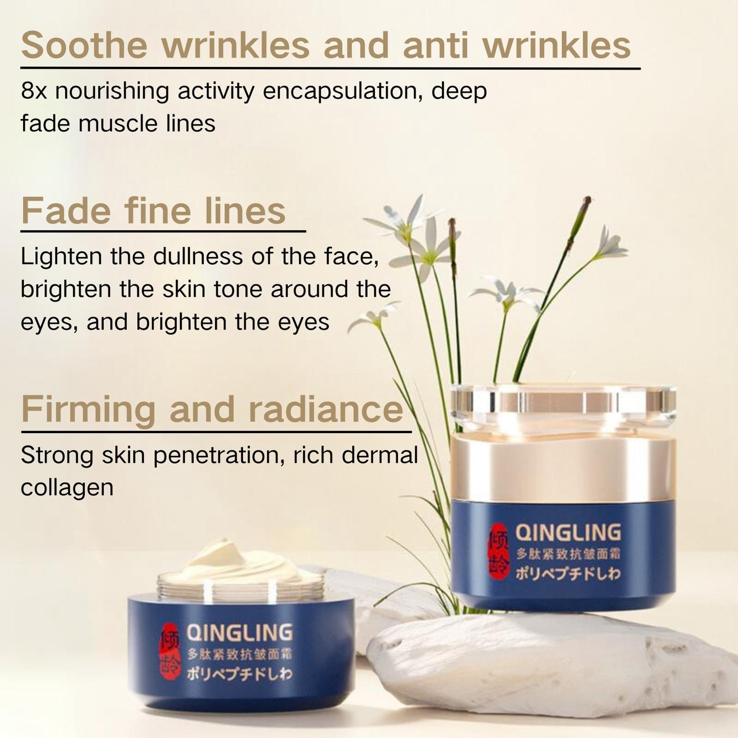Polypeptide Anti Wrinkle Face Cream - Moisturiser Face Women - Anti Aging Face Cream for Skincare - Face Moisturizer with Niacinamide & squalane - Moisturizing & Firming
