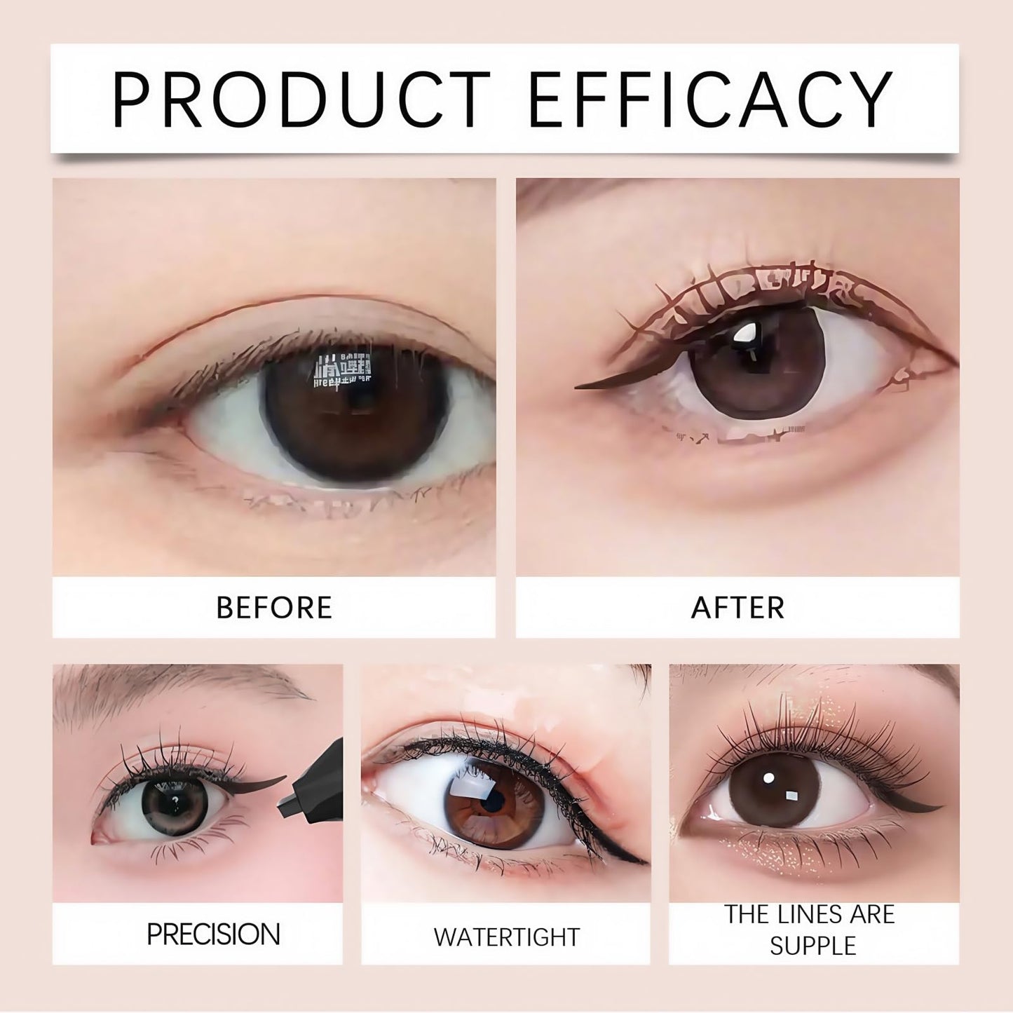 Fankayi Long-Lasting Winged Eyeliner Stamp,Eyeliner Stamp,Waterproof Smudge Proof Long Lasting Liquid Eye Liner,Smudge-Proof Brown Liquid Liner for Women,Winged Eye-liner St-amp,Eye Liner St-amp(Brown)