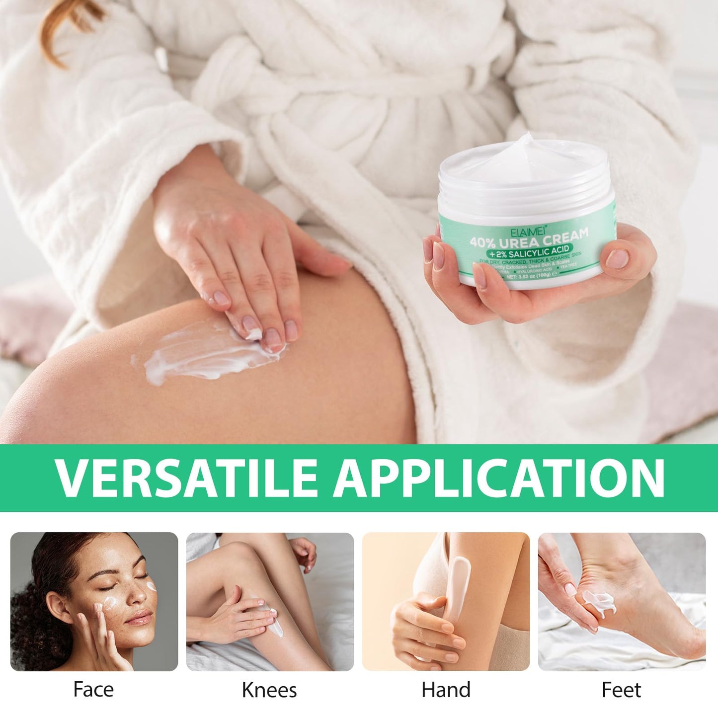 Generic Urea 40% Foot Cream+2% Salicylic Acid, Moist Cracked Heel Repair Cream, Enriched With Tea Tree & Hyaluronic Acid & Aloe Vera Extracts, Deeply Moisturising, Gently Removes Dead Skin And Calluses 100g