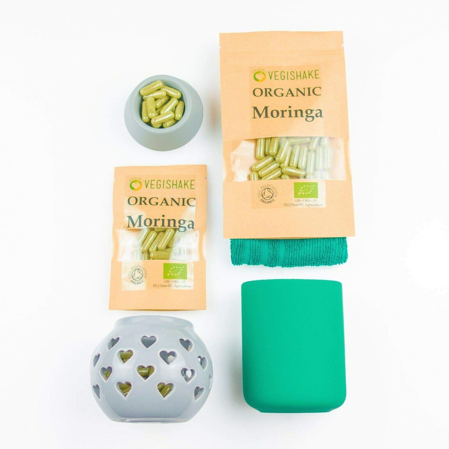 vegishake Organic Moringa Oleifera HPMC Capsules 1000mg per Meal Oleifera Miracle Tree Vegan Halal Kosher (90 Capsules)