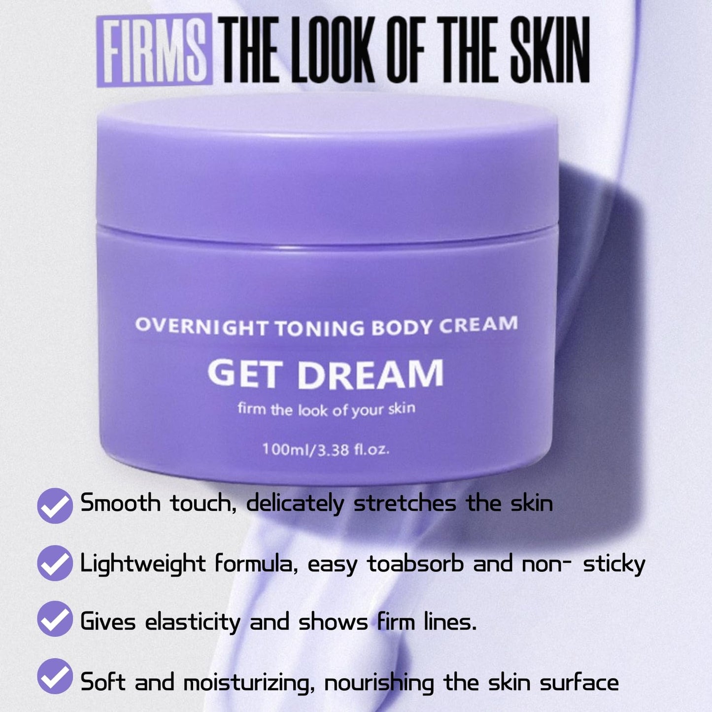 ISBEAUSOLS Overnight Toning Whip - Skin Tightening Cream For Face & Body - Firming Cream for Loose Skin - Overnight Toning Whip Body Lotion - Skin Firming Body Cream For Women - Skin Elasticity