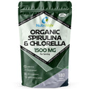 Spirulina & Chlorella | 3 Months Supply | 180 Capsules | 1500mg Per Serving | Pure - No Additives | Vegan & Non-GMO | Broken Cell Wall | by NutriVolv