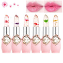 Skynest Clear Flower Jelly Lipstick, 6 Packs Nutritious Moisturizer Lip Balm Temperature Color Change Lipstick Matte Long Lasting Lip Gloss (Pink)