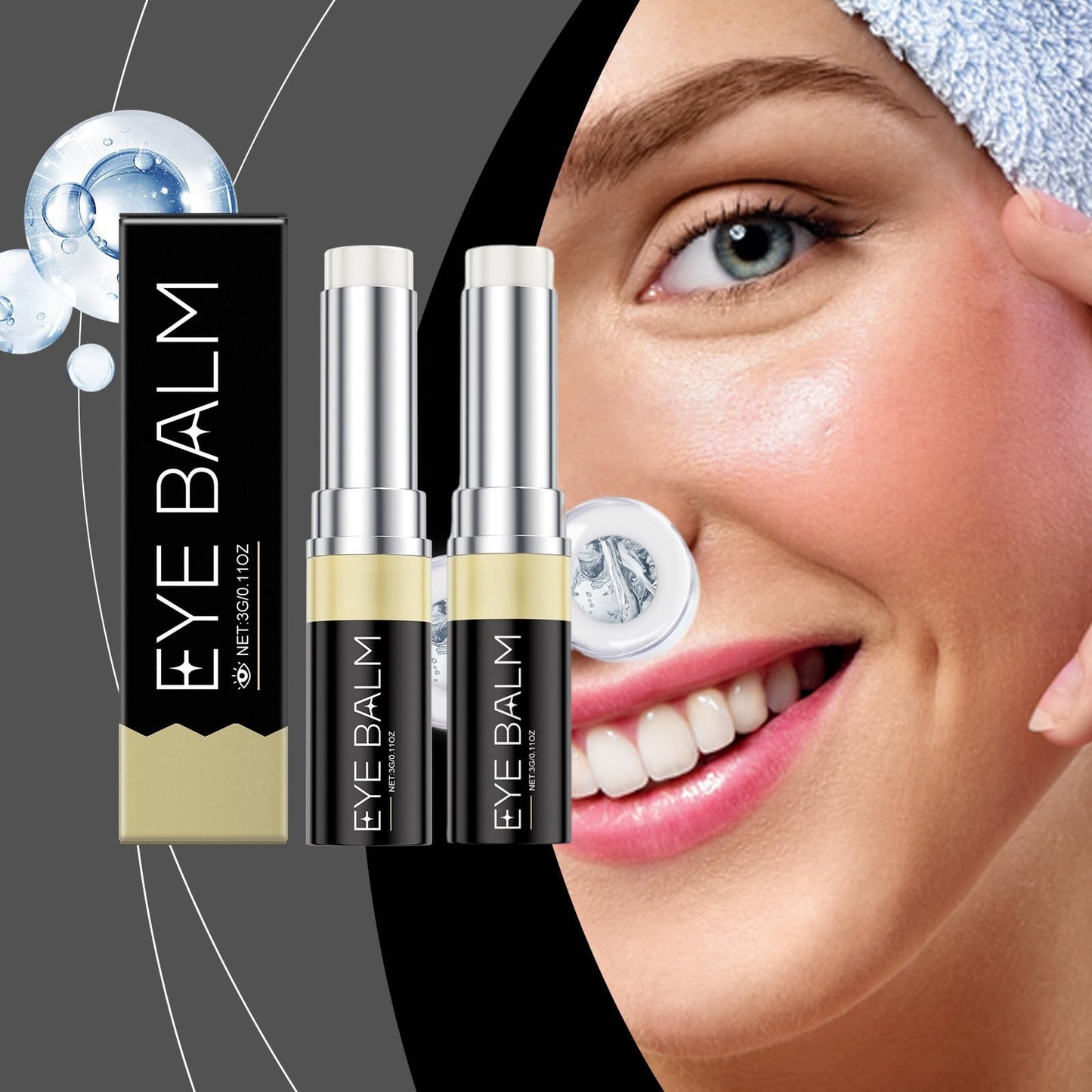 Siyinzu 2PCS Eye Balm Stick for Under Eye Bags,Balm Erases Eye Bags within Minutes,Eye Cream for Dark Circles and Puffy Eyes,Balm Eye Bags Remover,Anti Aging Eye Cream Stick,Moisturizing Firming Eye Serum