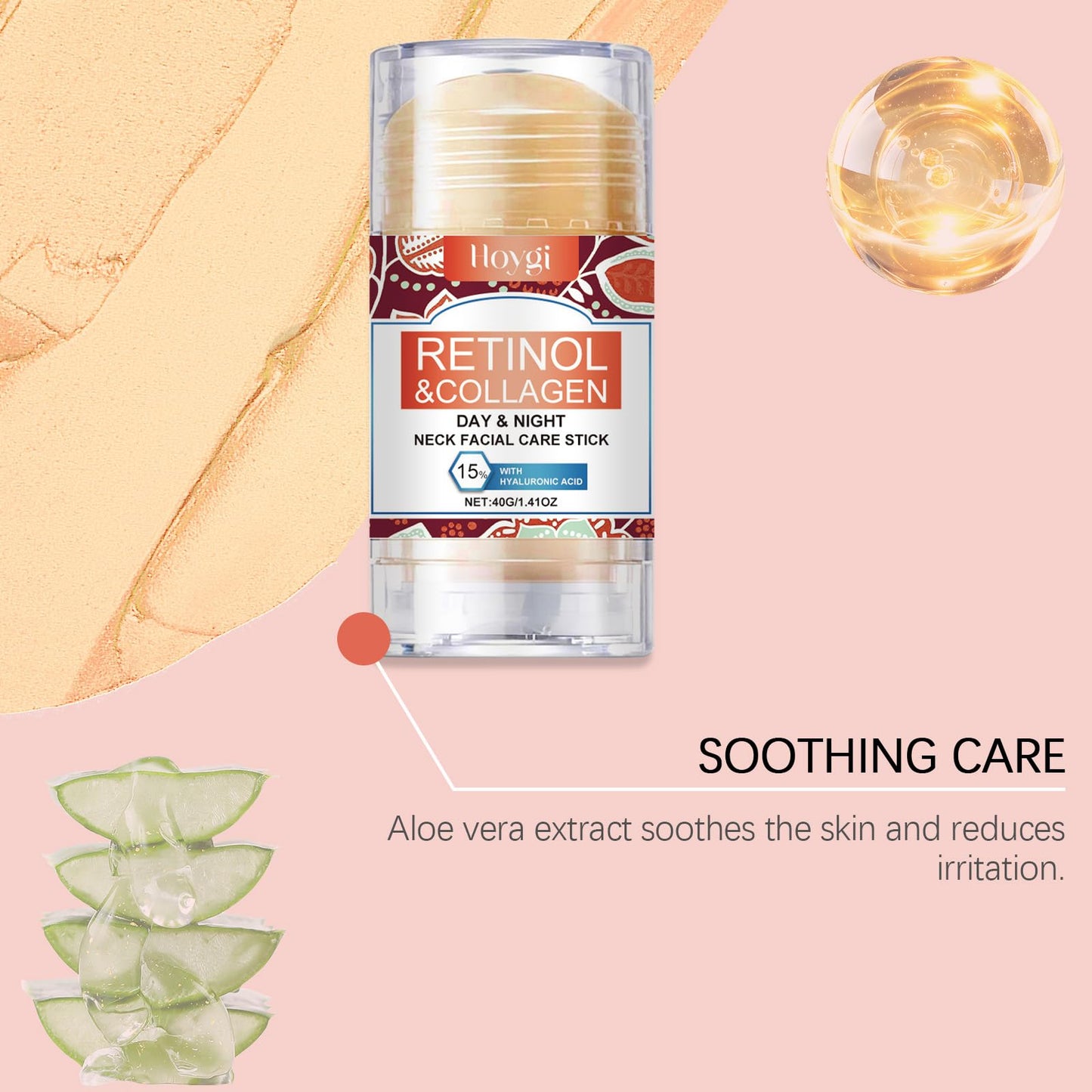 gcdat Retinol & Collagen Neck Facial Care Stick, Anti Aging Neck and Décolleté Firming Cream - Tighten and Hydrate Skin Day & Night Neck Tightening Cream Firm Repair Sagging Rejuvenates Skin - 1.41 Oz