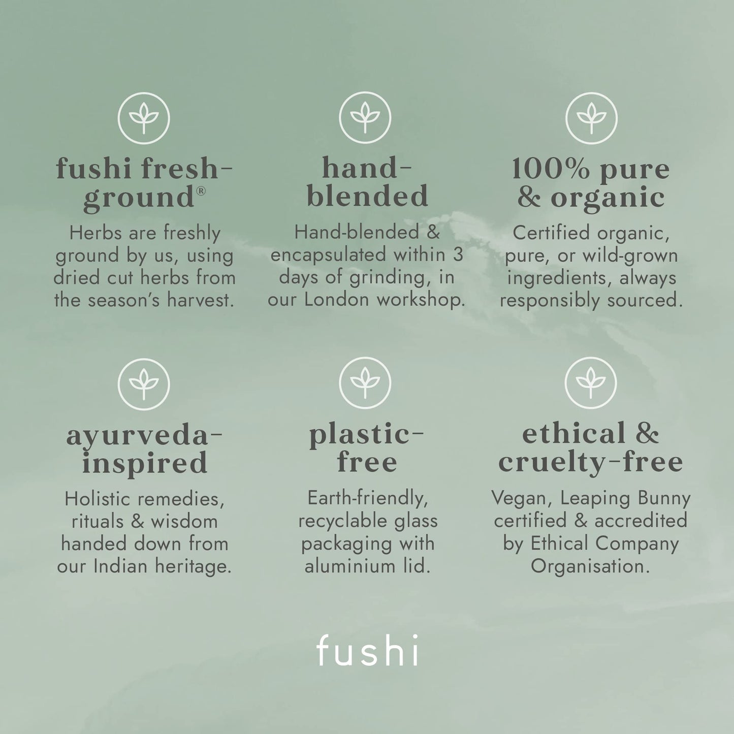 Fushi Ashwagandha Organic Herbal Supplement 340 mg, 60 Caps | Fresh-Ground Wholefood | Adaptogen, Immune, and Energy | Ethical & Vegan | Ayurveda Formula Known as WithaniaSomnifera