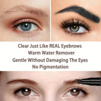 Ruojiar Tattoo Eyebrow Pen with 4 Fork Tip,Eyebrow Pencil,Natural 3D Eyebrow Hair Make Up Pen,Liquid Eyebrow Fork Tip Pen,Waterproof Brow Pen,Long-Lasting Smudgeproof Eyebrow Pen,Brow Pencil for Women(Black)