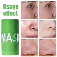 AuraAnge 2 PCS – Green Mask Stick, Green Tea Deep Cleanse Mask & Blackhead Remover for All Skin Types, Cleansing Facial Pores, Moisturizing and Oil Control, Men & Women