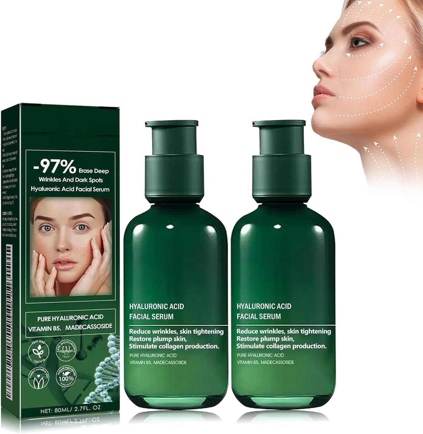 2PCS Fubsta Skin Firming Rejuvenating Serum, Skin Firming Serum for Face and Neck, Skin Firming Serum for All Skin Types