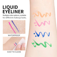 KYDA 4 Color Eyeliner Stamp Liquid Eyeliner, Waterproof & Smudge-proof Colorful Eyeliner pen,Fluorescent Rainbow Eye Liners for Women