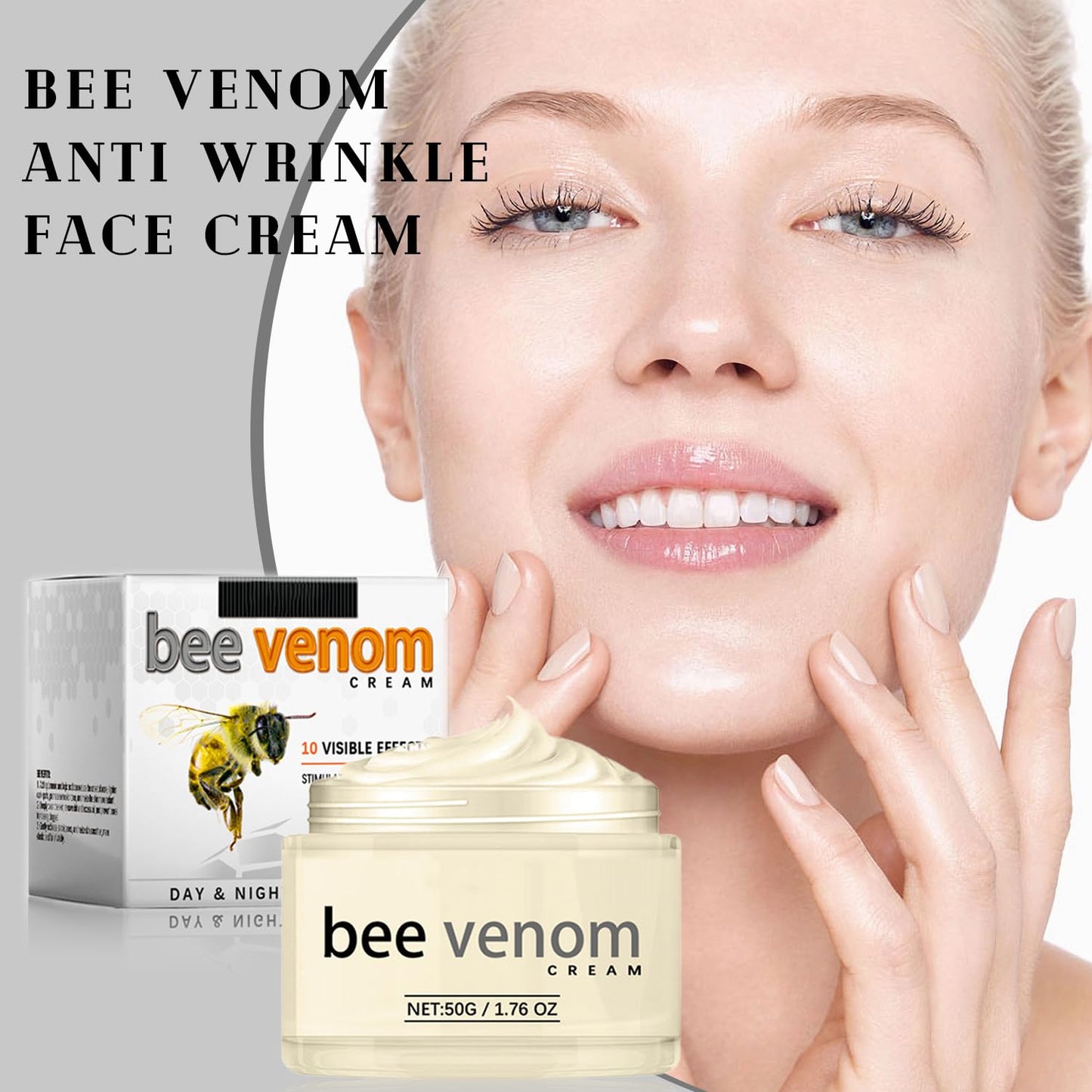 Generic Bee Venom Firming Face Moisturizer, Day and Night Hydrating Cream for Women,Instant Lift Formula for Smoother Appearance,Face Line Smoother for All Skin Needs,Skin Tightening Cream For Face Fine Line