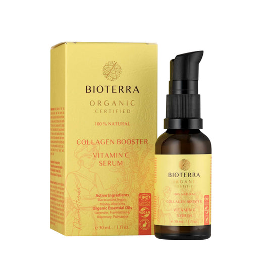 BIOTERRA Bioterra Organic Collagen Booster Vitamin C Serum, 100% Natural, Antioxidant, Skin Brightening, 30ml