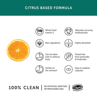 Vitamin C – Together Health – with Organic Citrus Fruits – Gentle & Easily Absorbed – Includes Naturally Occurring Bioflavonoids – Vegan Friendly – Made in The UK – Pack of 3-90 Vegecaps