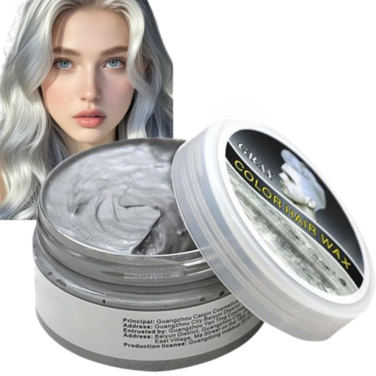 SingHao 100g Temporary Hair Color Wax,Hair Wax Colour,Grey Hair Color,Grey Hair Dye Semi Permanent Hair Dye,Semi-Permanent Dye,Temporary Ha/ir Colour Instant Styling,Washable H/air Dyeing