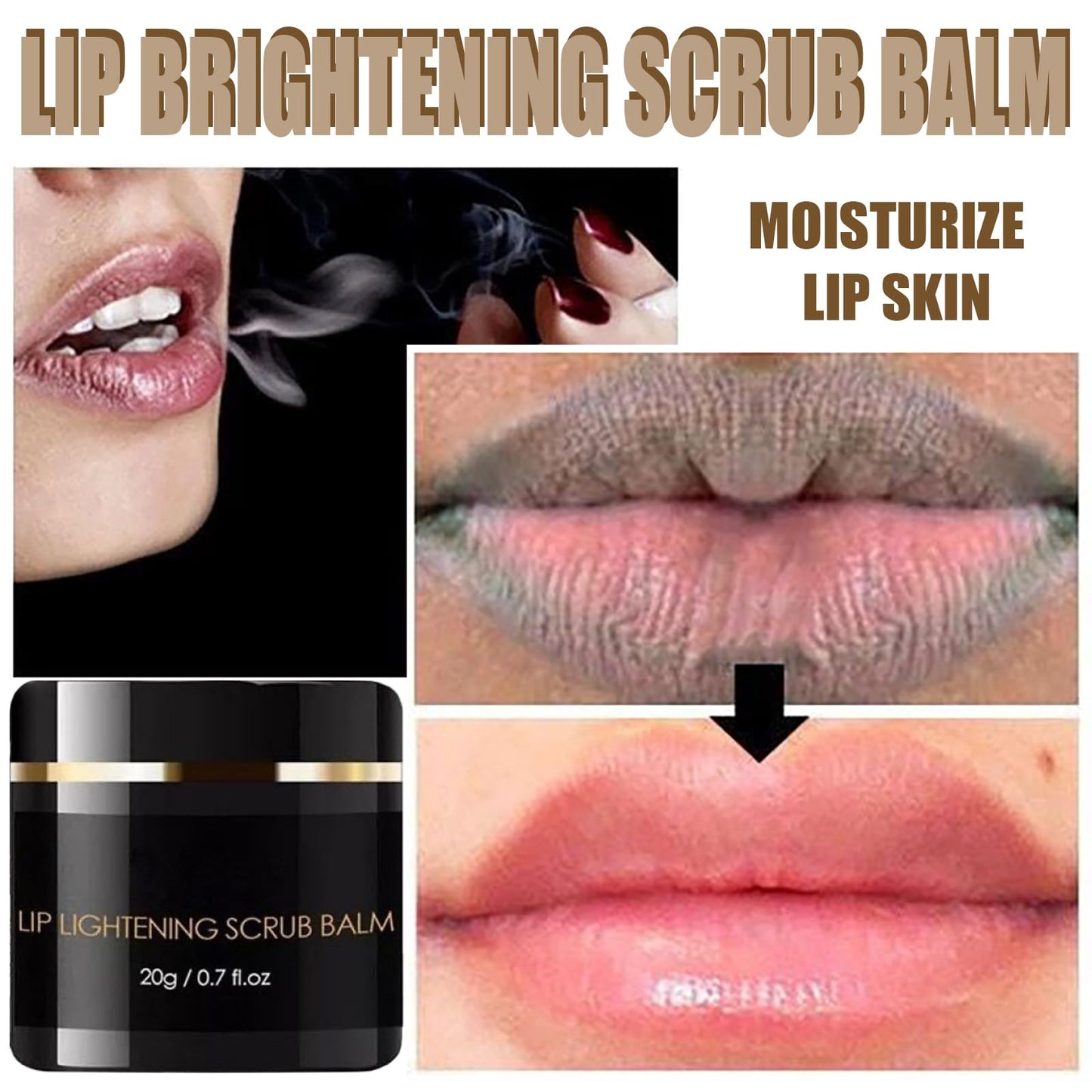 Maggikey Moisturizing Lip Exfoliator and Lightening Scrub - Removes Dead Skin, Brightens Dark Lips, and Hydrates Chapped and Cracked Lips